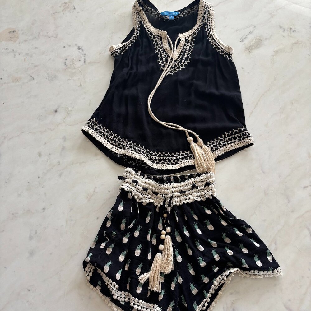 Girls Blue Ginger Tank & Short Set - Size 8